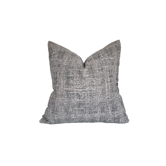 Ash Grey and Denim Blue Simple Casual Pillow