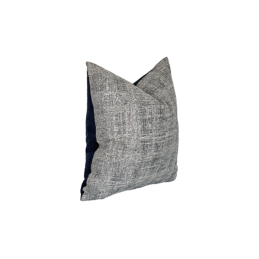 Ash Grey and Denim Blue Simple Casual Pillow