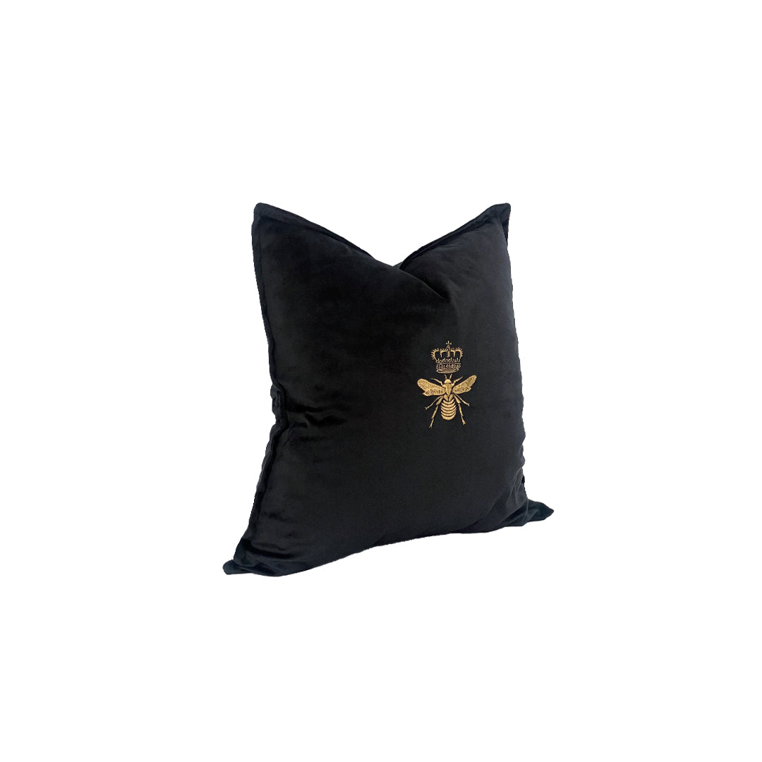 Forbidden Fruit cushion cover – black, red and gold square pillow, 22 x 22 in – view 2