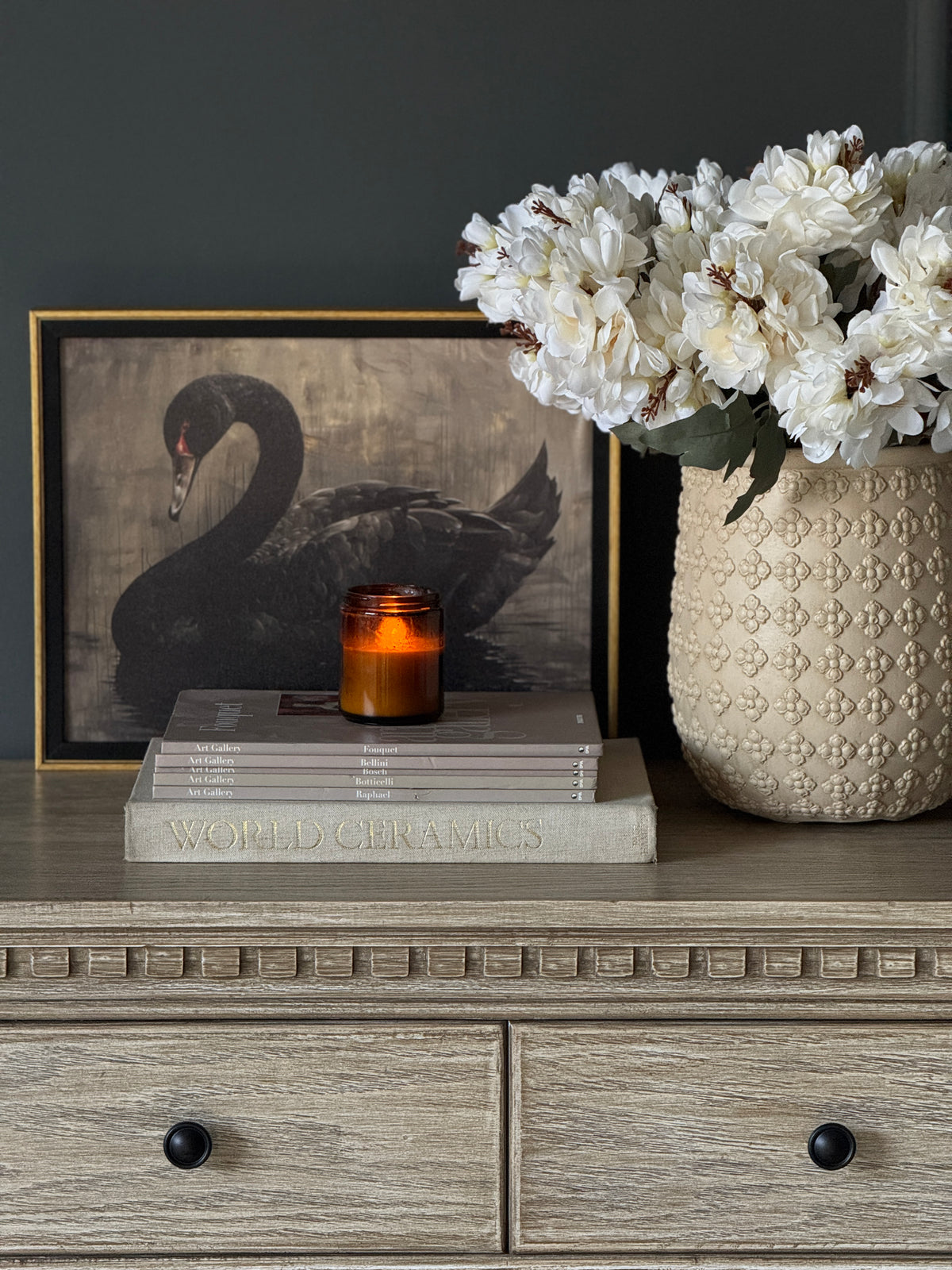 The Swan Noir framed wall art in black – view 3