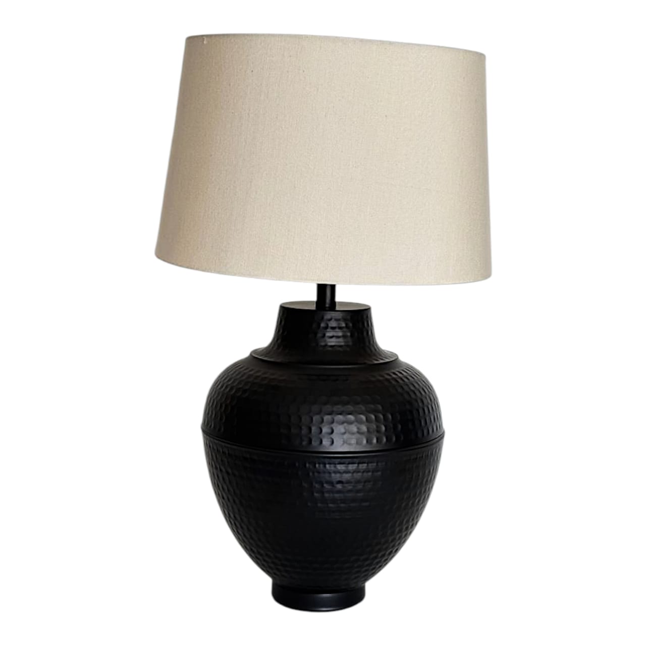 Matte Black Hammered Pitcher Lamp