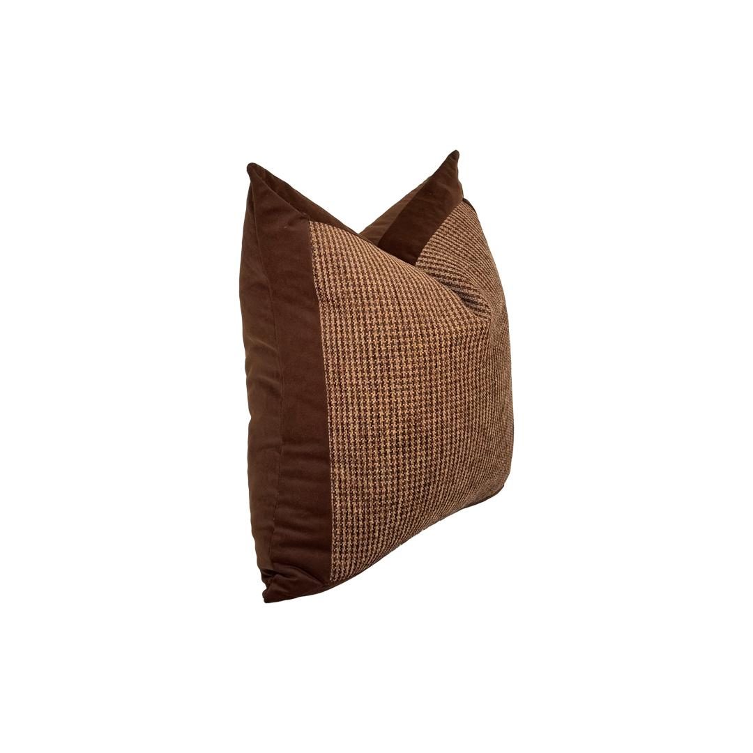 Clarke cushion cover – brown square pillow, 22 x 22 in – view 2
