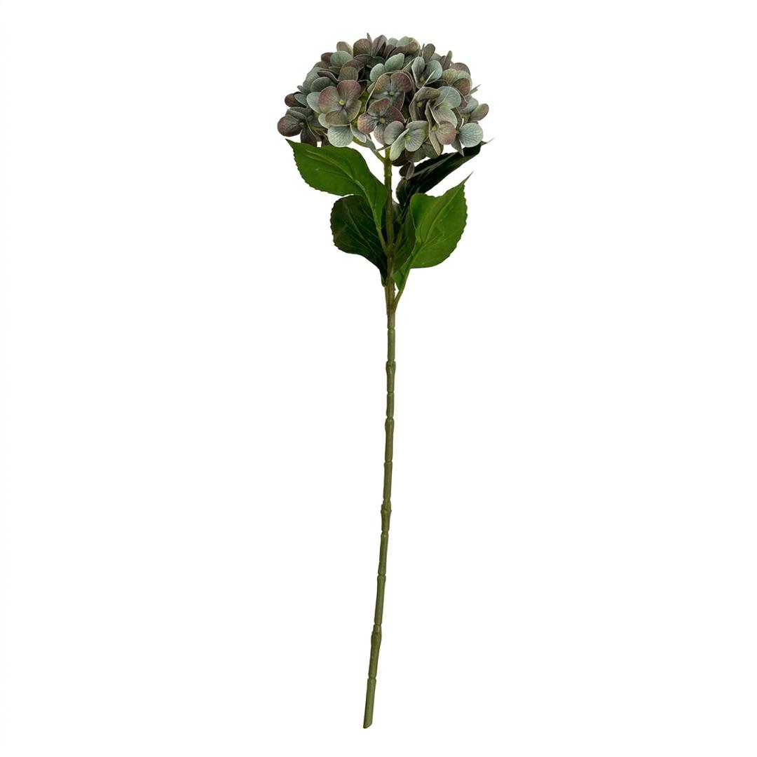 Sage & Mauve Hydrangeas, a faux hydrangea head in sage green edged with dusky mauve