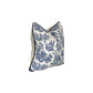 vintage toile french blue print on a pillow