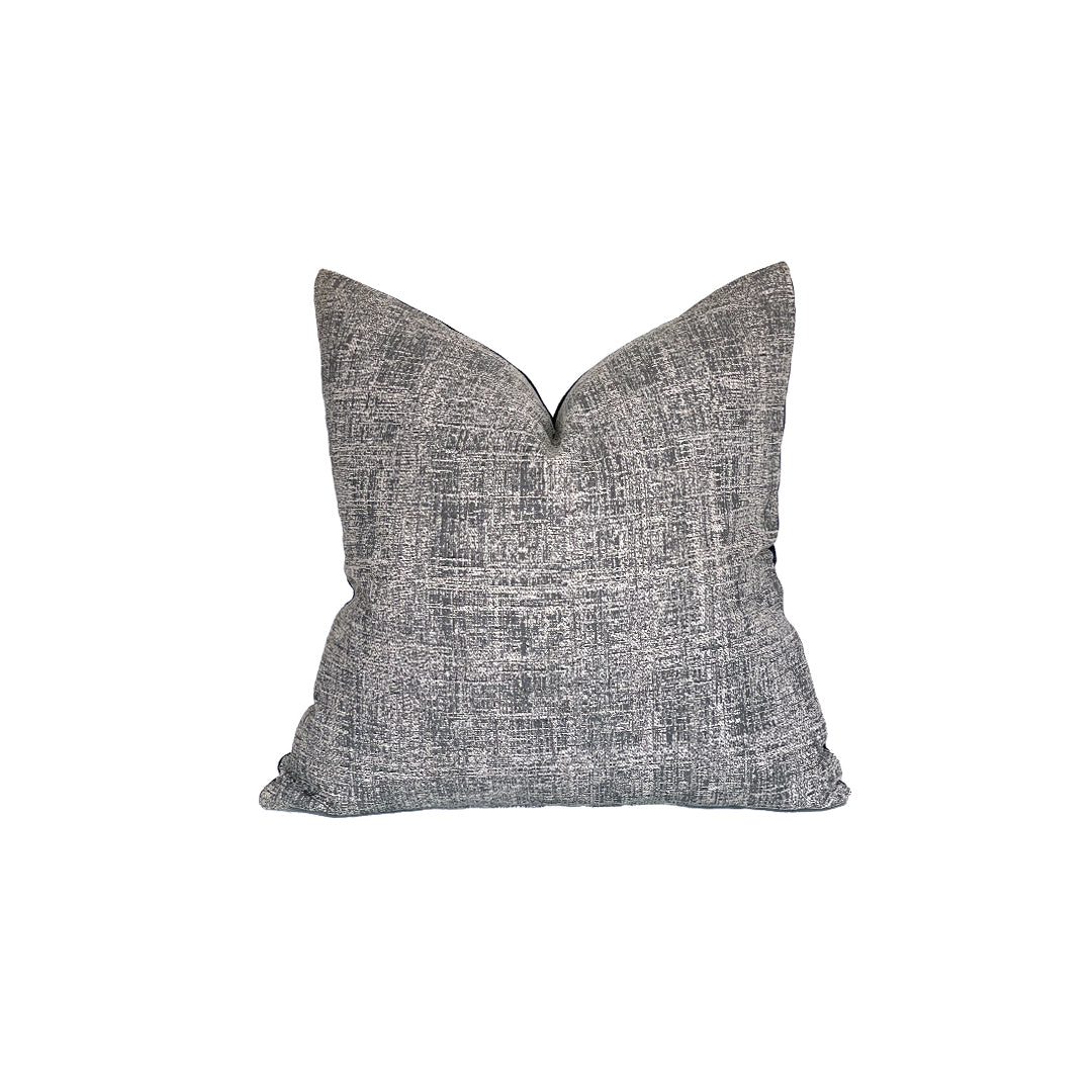 Ash Grey and Denim Blue Simple Casual Pillow 