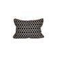 BLACK, CHARCOAL GREY, ASHWHITE TURKISH MOSAIC PATTERN PILLOW FINISHED WITH ANTIQUE GOLD CORDING 