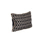 BLACK, CHARCOAL GREY, ASHWHITE TURKISH MOSAIC PATTERN PILLOW FINISHED WITH ANTIQUE GOLD CORDING 