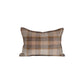 pillow with fawn and beige plaid with smokey grey windowpane 20 X 14 inches lumbar short flange