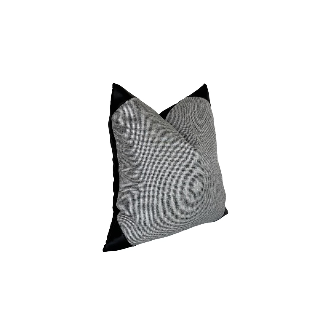 Sherlock cushion cover – grey and black square pillow, 22 x 22 in – view 2