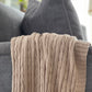 Cable-Knit Throw Blanket in Dark Sand