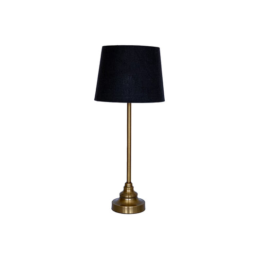 metalic gold buffet lamp with black shade