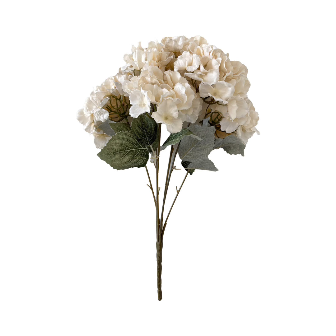 Clotted Cream Hydrangeas faux floral arrangement in ivory – view 2