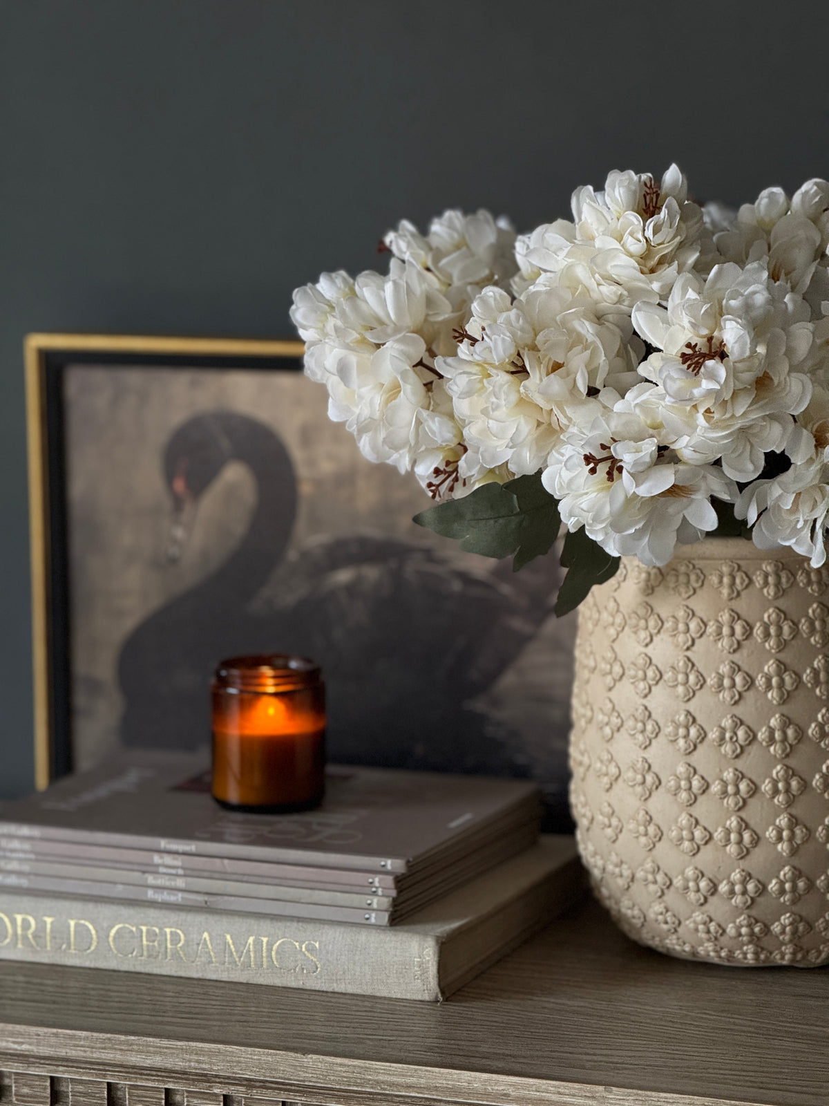 The Swan Noir framed wall art in black – view 2