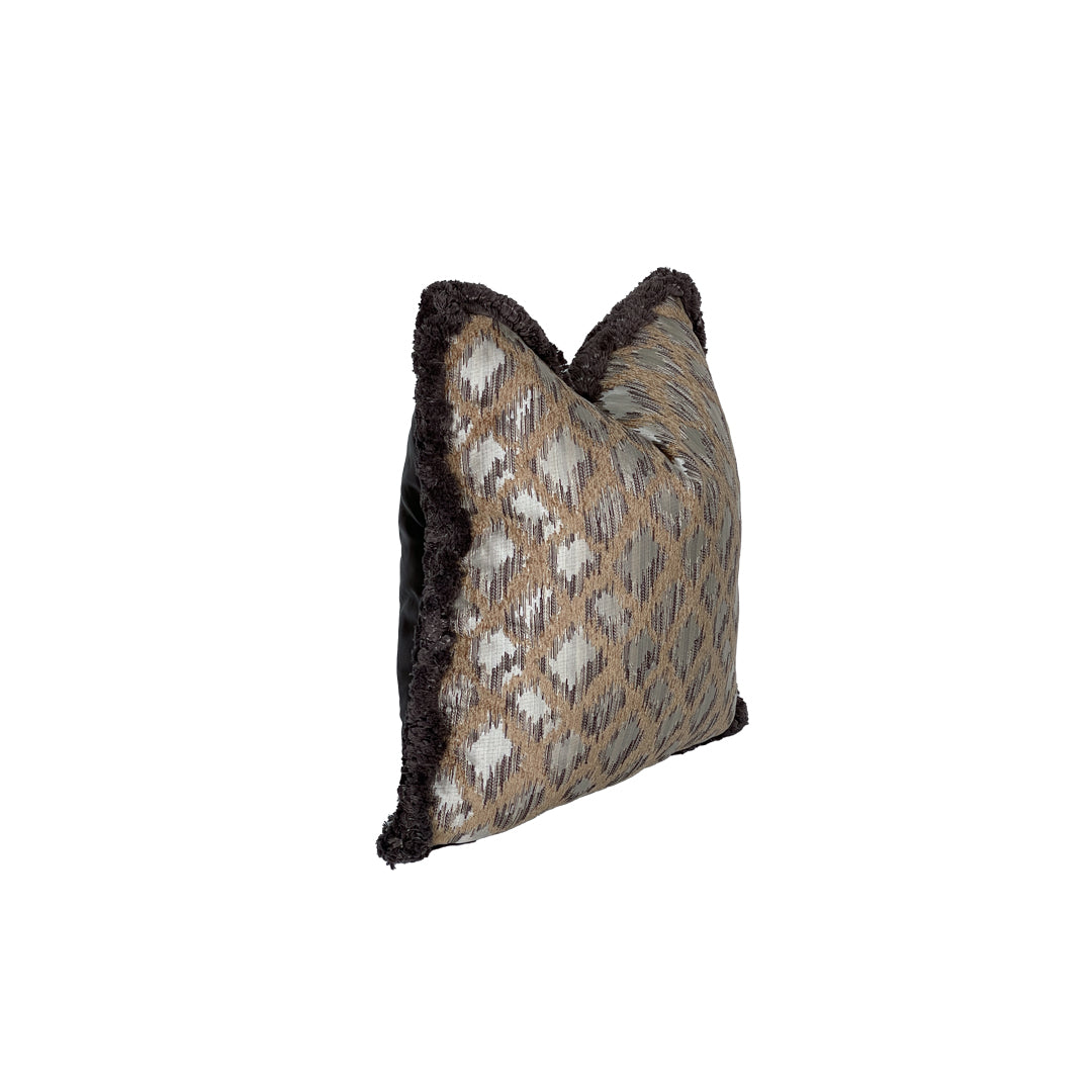 Rococo cushion cover – gold, grey and beige square pillow, 22 x 22 in – view 2