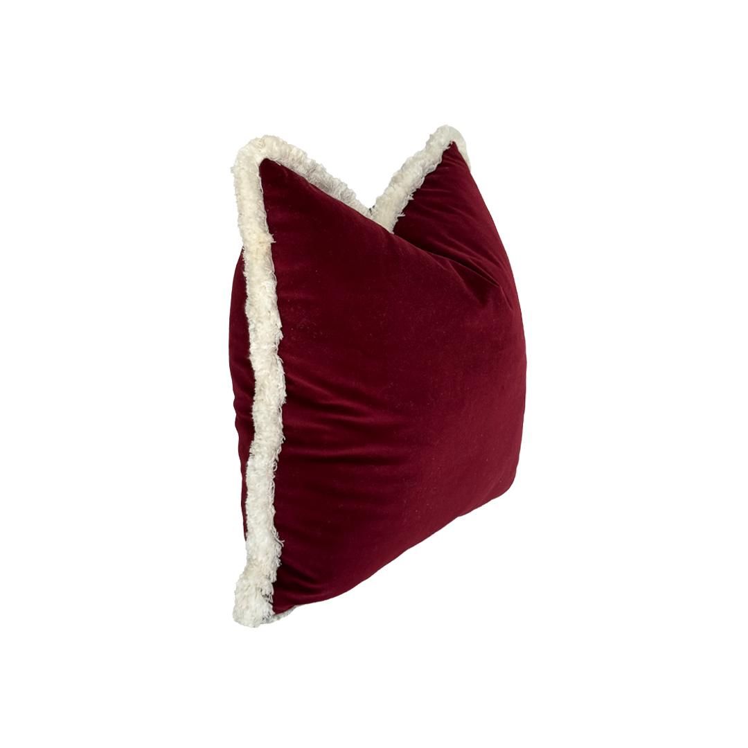 Crimson Trianon cushion cover – red square pillow, 22 x 22 in – view 2
