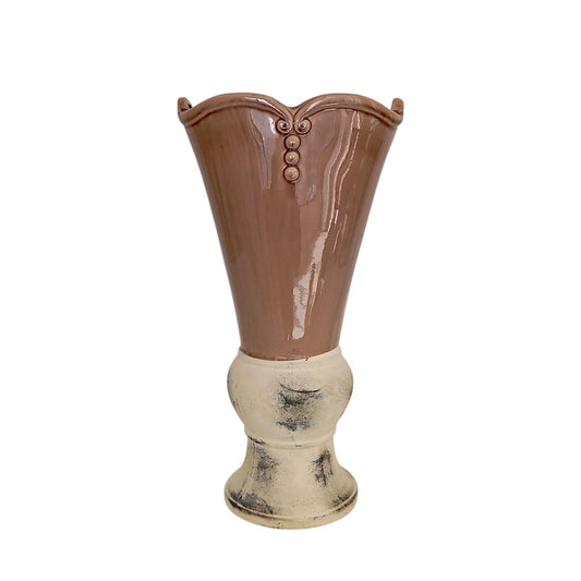 The Corsage Vase in brown, taupe and ivory