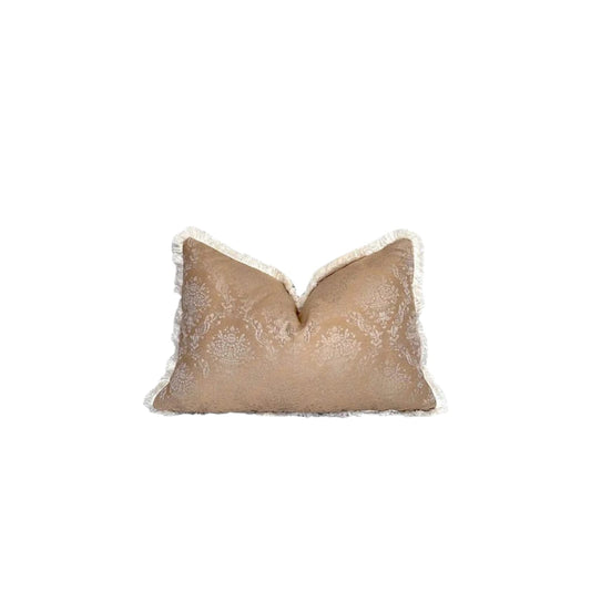 Fleur de Satin Boudoir cushion cover – blush lumbar pillow, 24 x 16 in