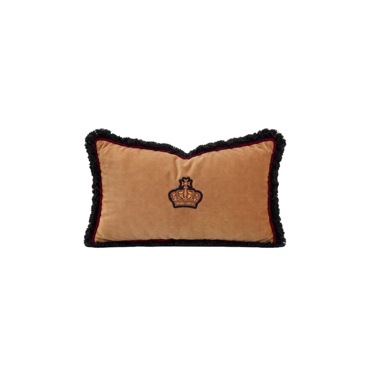 The Regent Boudoir cushion cover – camel, gold and red boudoir pillow, 20 x 14 in
