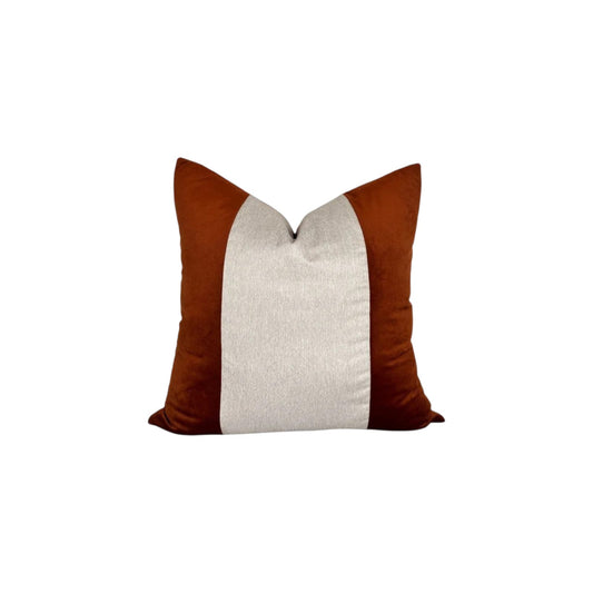 Autumn in New York cushion cover – ivory and orange square pillow, 22 x 22 in