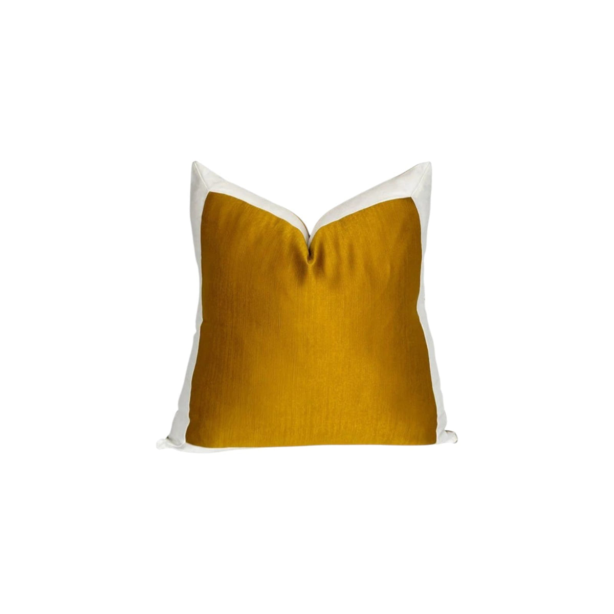 Marigold II cushion cover – yellow and ivory square pillow, 22 x 22 in