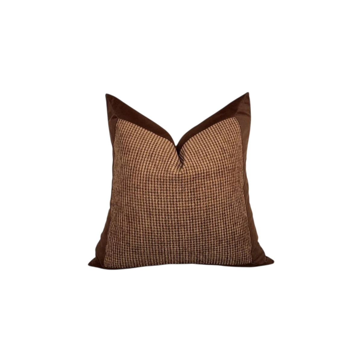 Clarke cushion cover – brown square pillow, 22 x 22 in