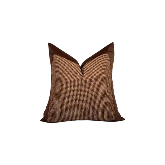 Clarke cushion cover – brown square pillow, 22 x 22 in