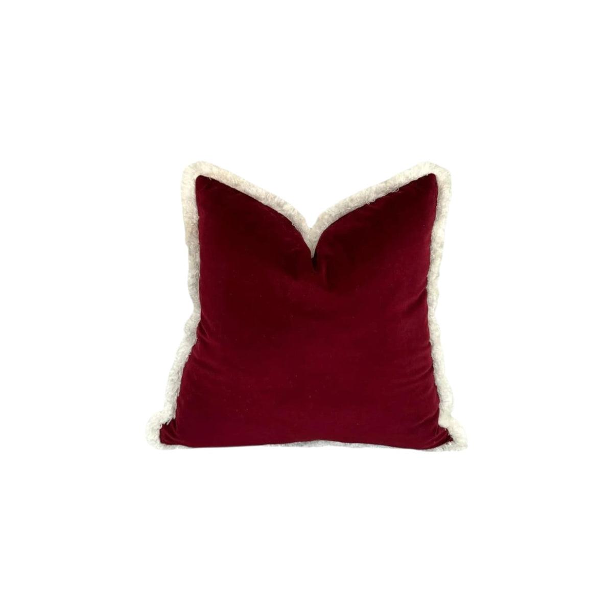 Crimson Trianon cushion cover – red square pillow, 22 x 22 in