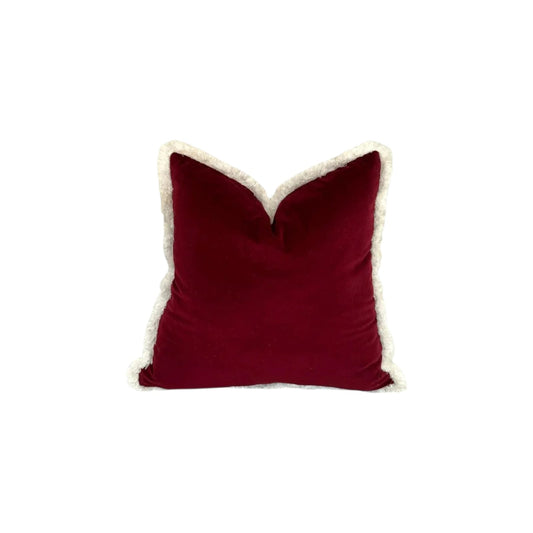 Crimson Trianon cushion cover – red square pillow, 22 x 22 in