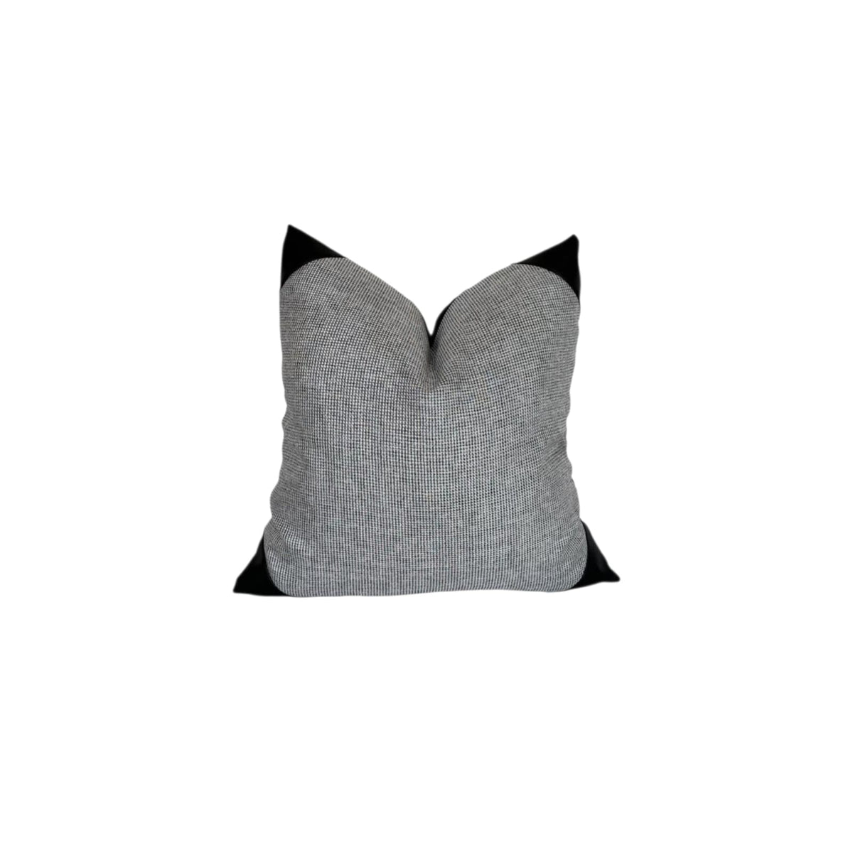 Sherlock cushion cover – grey and black square pillow, 22 x 22 in