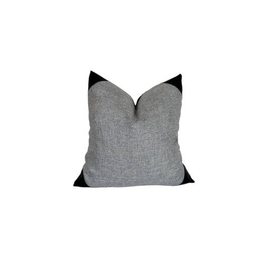 Sherlock cushion cover – grey and black square pillow, 22 x 22 in