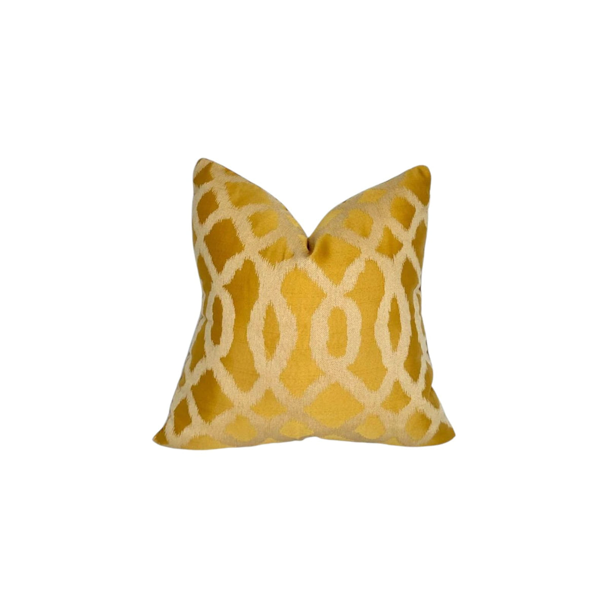 Marigold cushion cover – amber yellow square pillow, 22 x 22 in