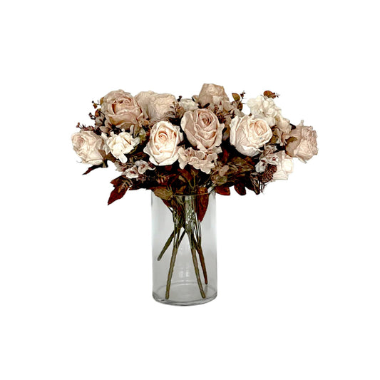 Oversized Roses Sepia faux florals by Bohemia Lifestyle