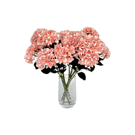 Coral Silk Hydrangeas faux florals by Bohemia Lifestyle