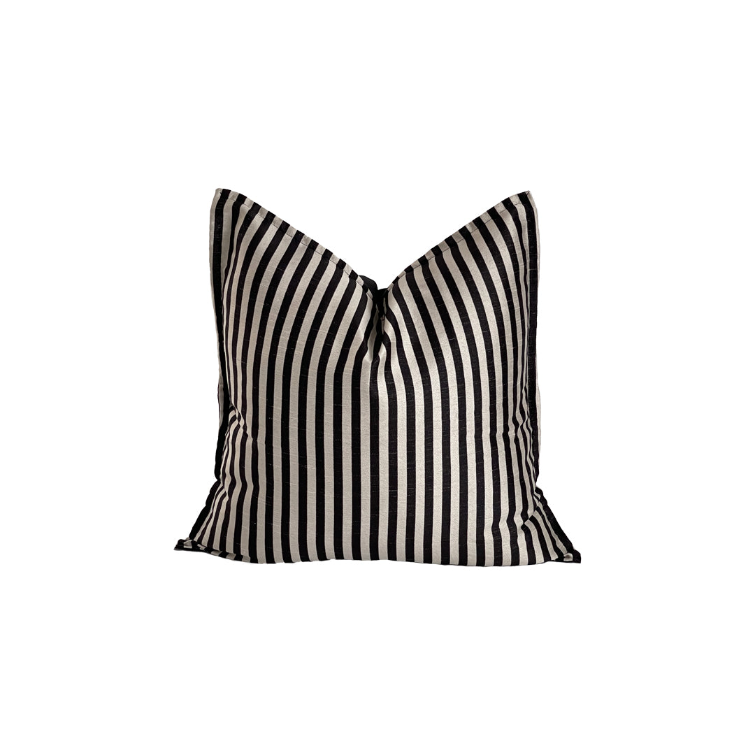 BLACK & WHITE RAWSILK STRIPE