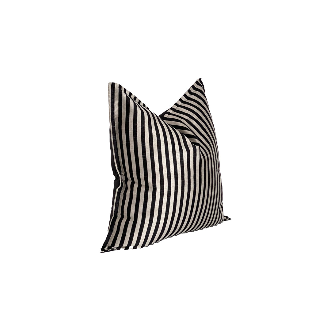 BLACK & WHITE RAWSILK STRIPE