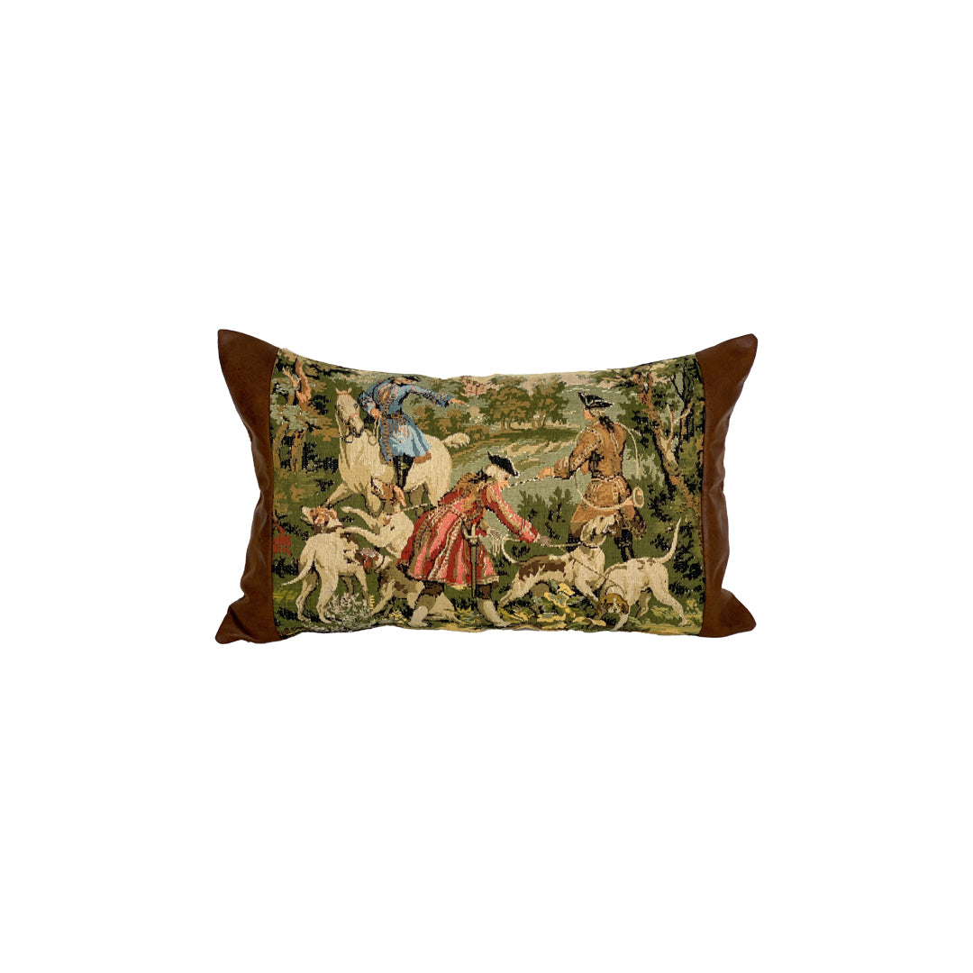 HUNTING SCENARIO TAPESTRY PILLOW